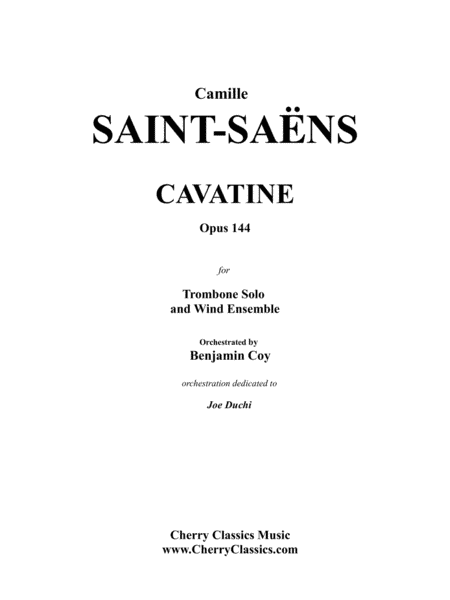 Cavatine for Trombone & Wind Ensemble (arr. Benjamin Coy)
