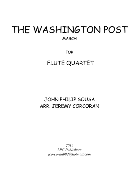 The Washington Post March for Flute Quartet (arr. Jeremy Corcoran)