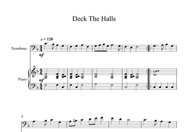 Deck The Halls (Trombone + Piano) (arr. Digital Book Music)
