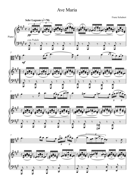 Franz Schubert - Ave Maria (Viola Solo) - A Key (arr. André Laitano)