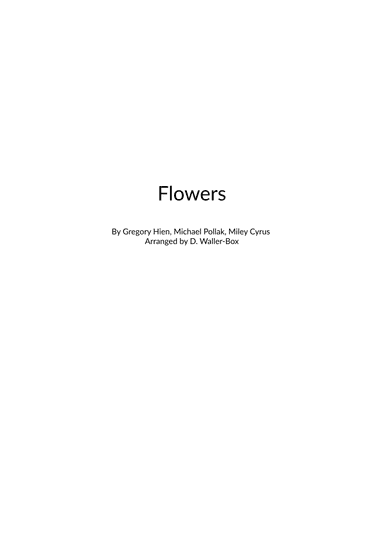 Flowers (arr. Deirdre Waller-Box)