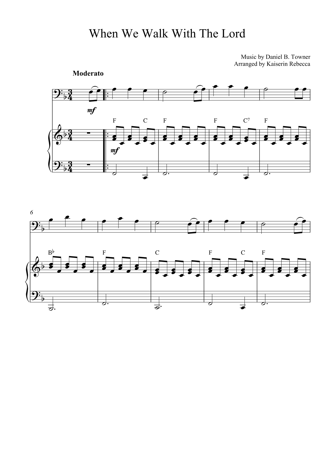 When We Walk With The Lord (arr. Kaiserin Rebecca)