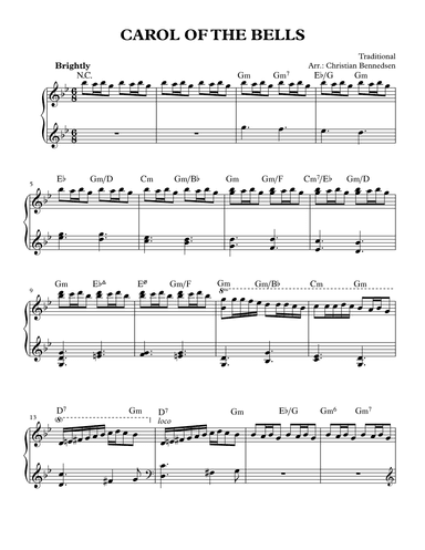 Carol Of The Bells (arr. Christian Bennedsen)