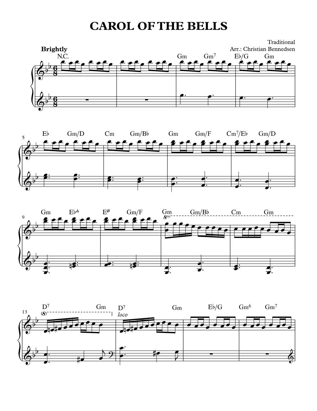 Carol Of The Bells (arr. Christian Bennedsen)