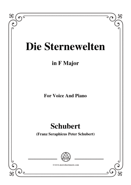 Schubert-Die Sternenwelten,in F Major,for Voice&Piano (arr. MSM)