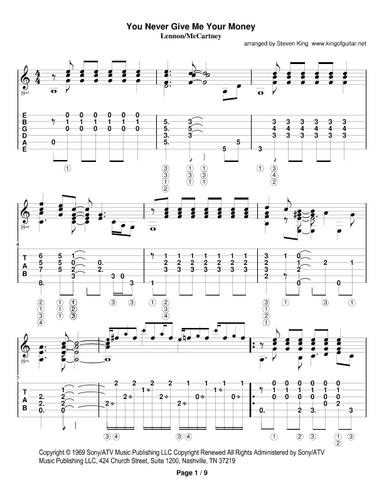 You Never Give Me Your Money (arr. Steven King)