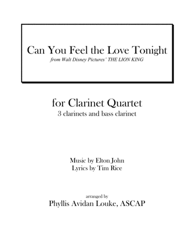 Can You Feel The Love Tonight (arr. Phyllis Avidan Louke, ASCAP)