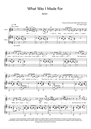 What Was I Made For? (arr. Karen Ivana)
