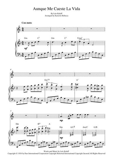 Aunque Me Cueste La Vida (arr. Kaiserin Rebecca)