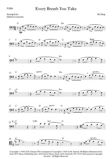 Every Breath You Take (arr. Gildson Cerqueira)