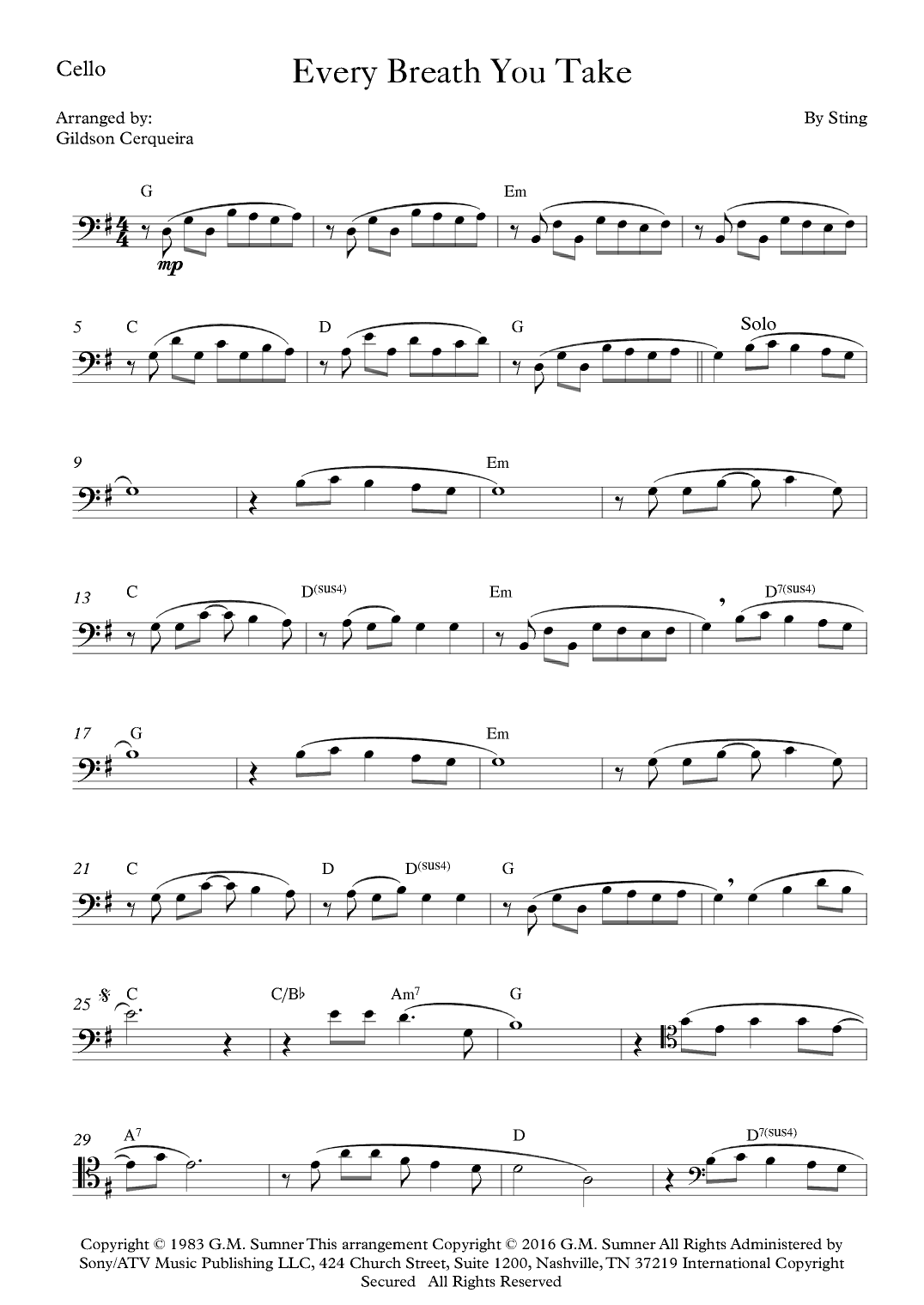 Every Breath You Take (arr. Gildson Cerqueira)