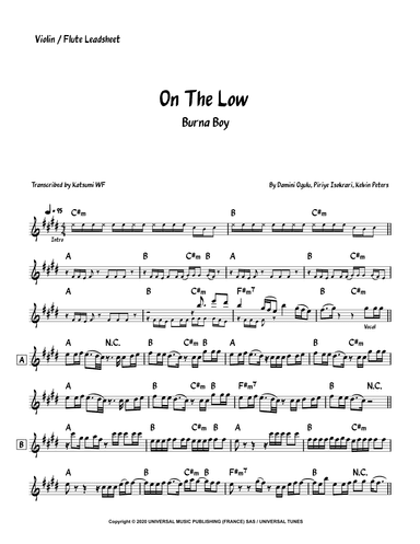 On The Low (arr. Katsumi WF)