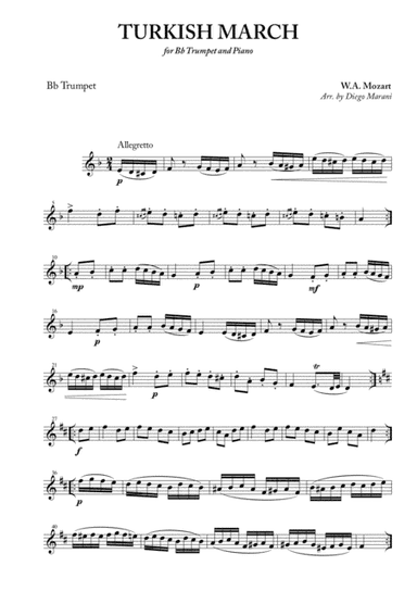 Turkish March for Trumpet and Piano (arr. Diego Marani)