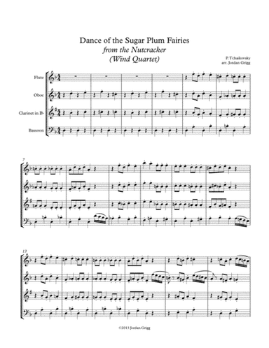 Dance of the Sugar Plum Fairies from the Nutcracker (Wind Quartet) (arr. Jordan Grigg)