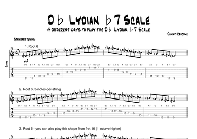 Db Lydian b7 Scale (4 Ways to Play)