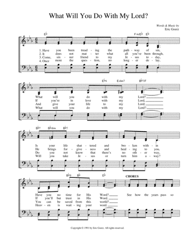 What Will You Do With My Lord?