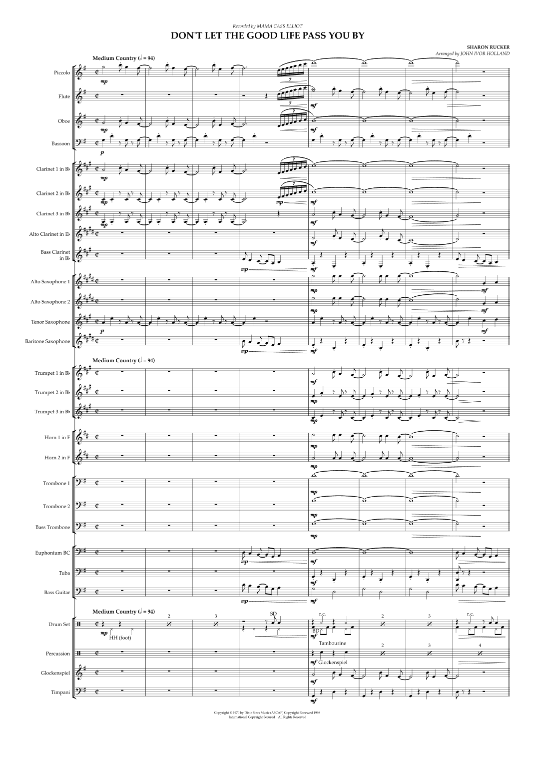 Don't Let The Good Life Pass You By (arr. John Ivor Holland)