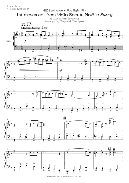 1st movement from Violin Sonata No.5 in Swing (arr. Tsuyoshi Yoroiguma)