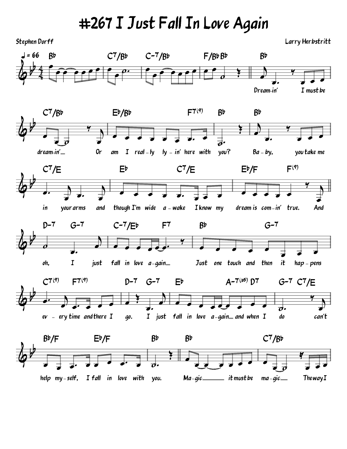 I Just Fall In Love Again (arr. John Fries)