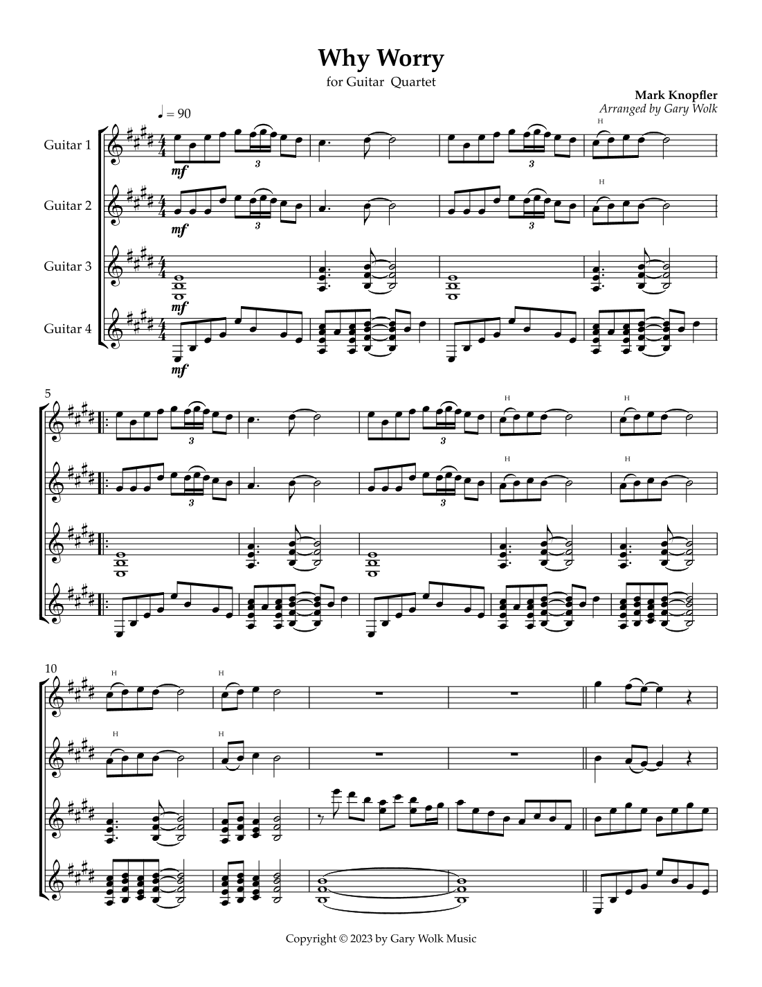 Why Worry (arr. Gary Wolk)