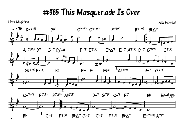 This Masquerade (arr. John Fries)