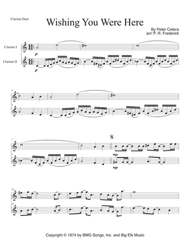 Wishing You Were Here (arr. P. R. Frederick)