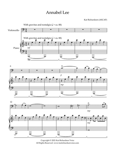 Annabel Lee (piano and cello)