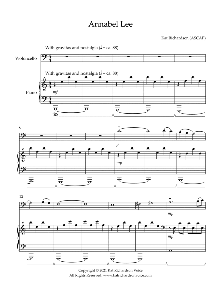 Annabel Lee (piano and cello)