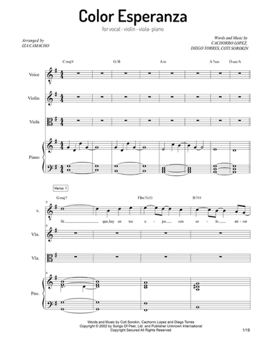 Color Esperanza (arr. Iza Camacho F.)