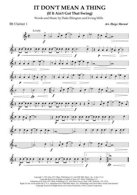 It Don't Mean A Thing (If It Ain't Got That Swing) (arr. Diego Marani)