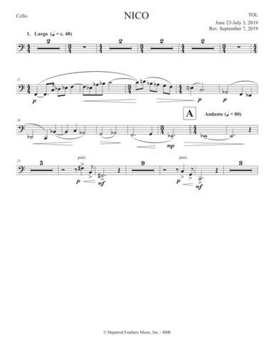 NICO (2019) cello part