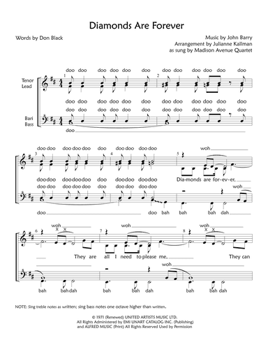 Diamonds Are Forever (arr. Julianne Kallman)