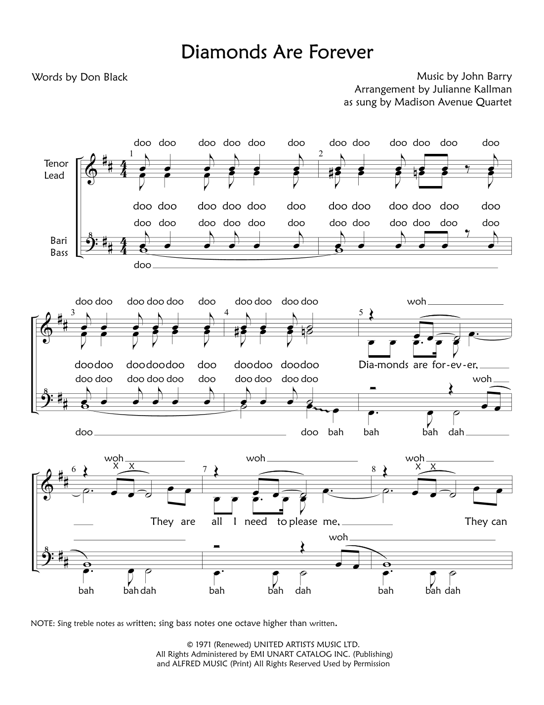 Diamonds Are Forever (arr. Julianne Kallman)