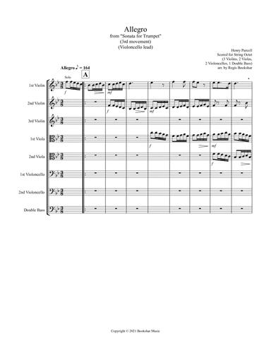 Allegro (from "Sonata for Trumpet") (Bb) (String Octet - 3 Violins, 2 Violas, 2 Cellos, 1 Bass) (Vio (arr. Regis Bookshar)