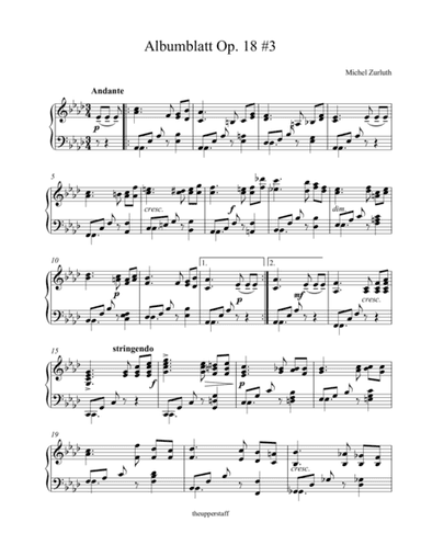 Albumblatt Op. 18 #3 (arr. Nick Lacanski)