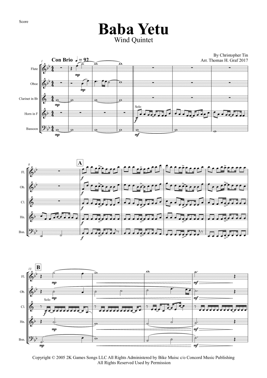 Baba Yetu (arr. Thomas Graf)