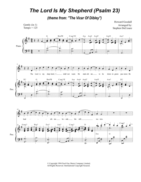 Psalm 23 (theme From The Vicar Of Dibley) (arr. Stephen DeCesare)