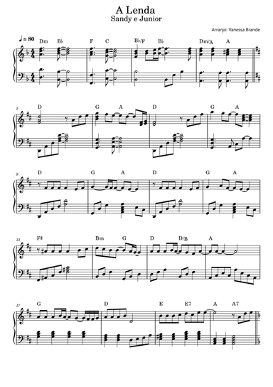 A Lenda - Sandy E Junior (arr. Vanessa Brande)