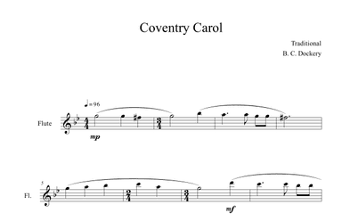 Coventry Carol (Flute Solo) (arr. B. C. Dockery)