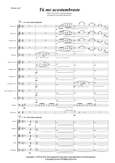 Porque Tu Me Acostumbraste - Score Only (arr. Leonardo Mendoza S.)