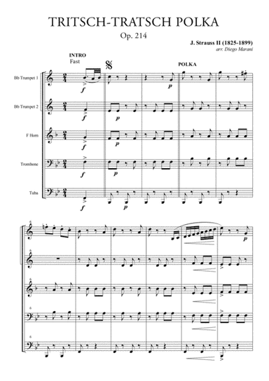 Tritsch-Tratsch Polka for Brass Quintet (arr. Diego Marani)