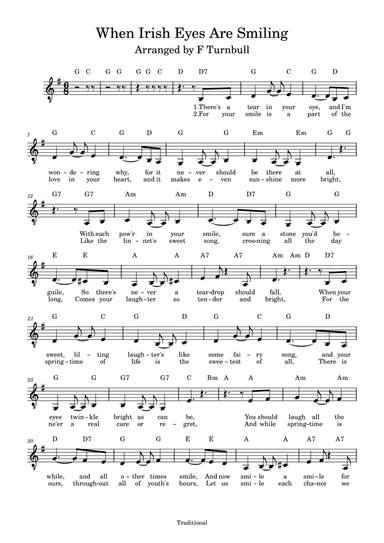 When Irish Eyes Are Smiling (arr. F Turnbull)