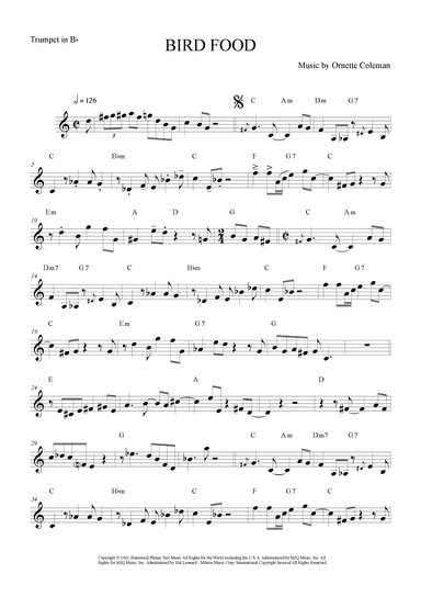 Bird Food (arr. The Sheet Music Library)