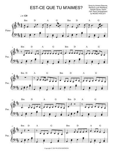 Maitre Gims - Est-ce Que Tu M'aimes (arr. Music-holley)