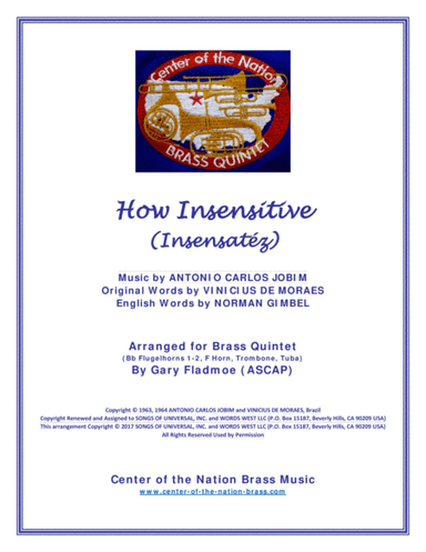 How Insensitive (insensatez) (arr. Gary Fladmoe (ASCAP))