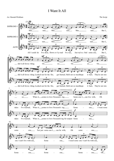I Want It All (arr. Hannah Wickham)