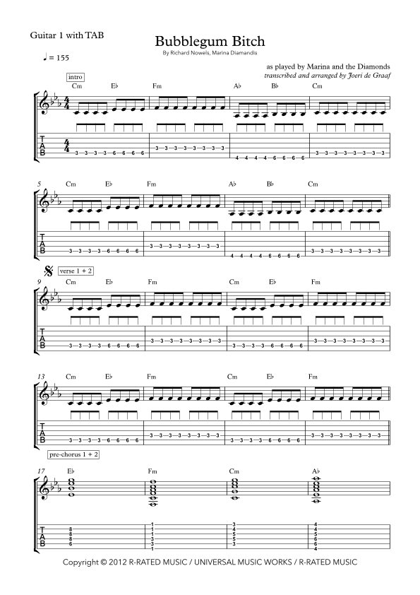Bubblegum Bitch (arr. Joeri de Graaf)