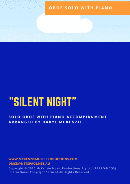 Silent Night - Oboe Solo with Piano Accompaniment Key of Eb (arr. Daryl McKenzie)