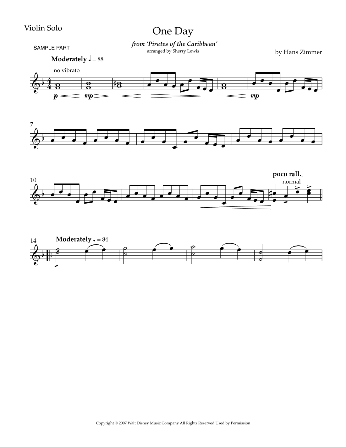 One Day (arr. Sherry Lewis)