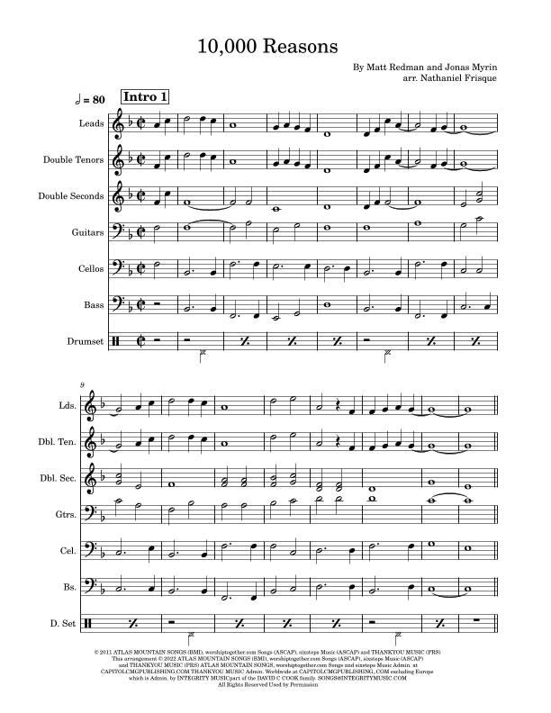 10,000 Reasons (bless The Lord) (arr. Nathaniel Frisque)